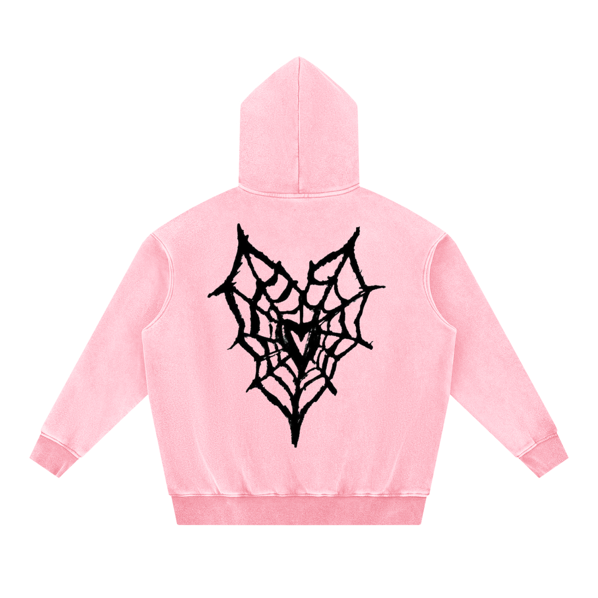 Pink Spiderweb Heart Hoodie